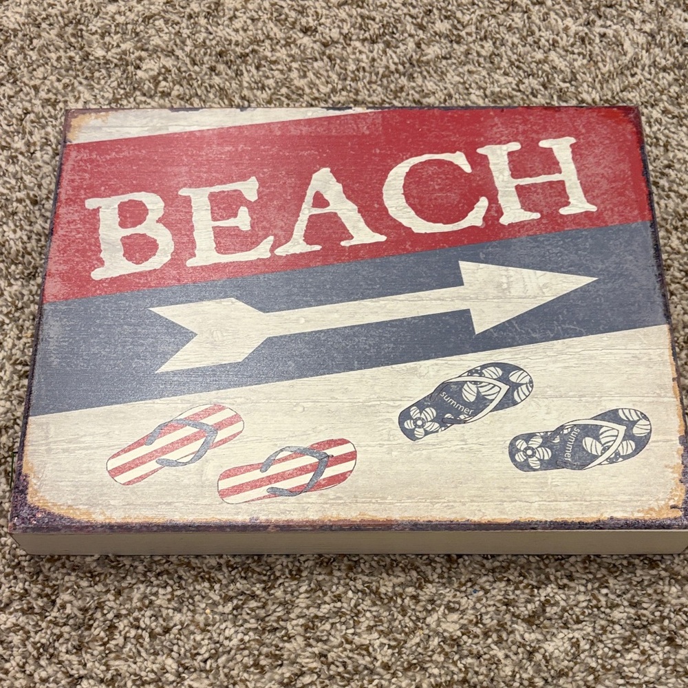 Beach Sign with Flip Flop Design
